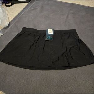 Aqua Green Black Plus Size Swim Skirt